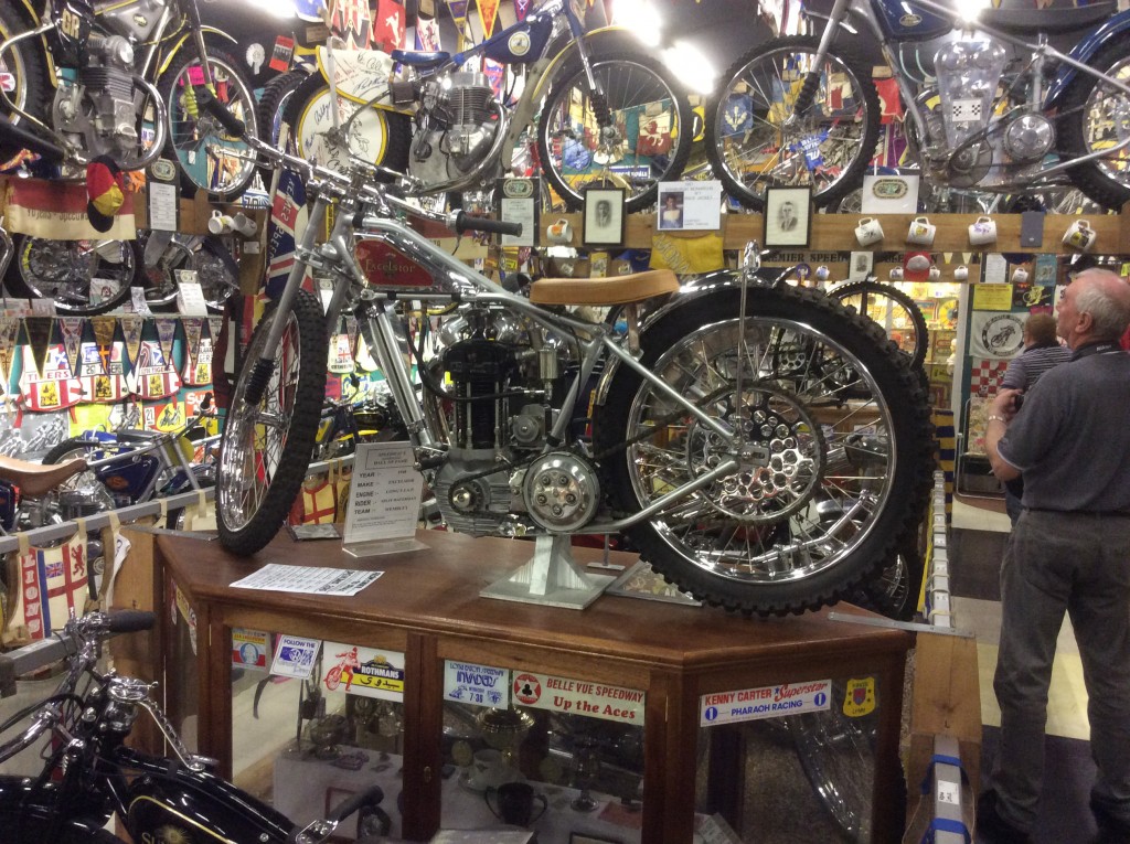 One of the many classic speedway bikes stunningly restored at Cinder to Shale